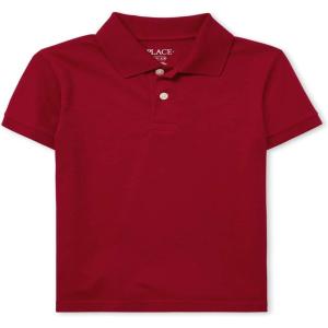 The Children’s Place Boys’ Multipack Short Sleeve Soft Jersey Knit Polos(Classic Red)