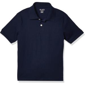 The Children’s Place Boys’ Multipack Short Sleeve Soft Jersey Knit Polos(Dark Gray)