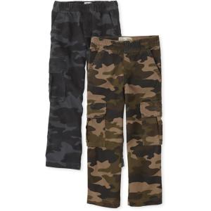 The Children’s Place Boys Pull on Cargo Pants, Multipacks(Night Camo/Olive Camo 2-pack)