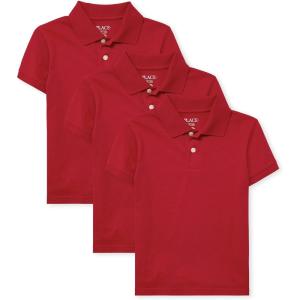 The Children’s Place Boys Short Sleeve Pique Polo, 3 Pack(Classic Red 3-pack)