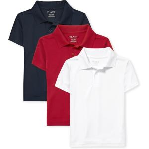 The Children’s Place Boys Short Sleeve Pique Polo, 3 Pack(Nautico/Classic Red/White 3-pack)