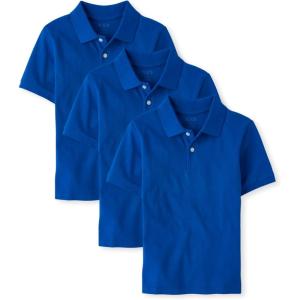The Children’s Place Boys Short Sleeve Pique Polo, 3 Pack(Renew Blue)