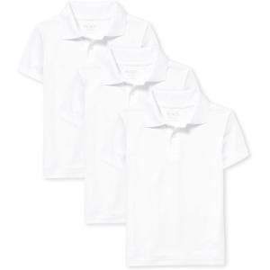The Children’s Place Boys Short Sleeve Pique Polo, 3 Pack(White 3-pack)