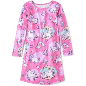 The Children’s Place Girls’ Long Sleeve Nightgown(Neon Peony Unicorn)
