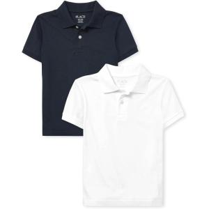 The Children’s Place boys Short Sleeve Soft Jersey Polo, Nautico/White, Small