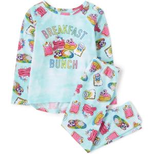 The Children’s Place girls Long Sleeve Top and Pants,2 Piece Pajama Set(Breakfast Bunch)