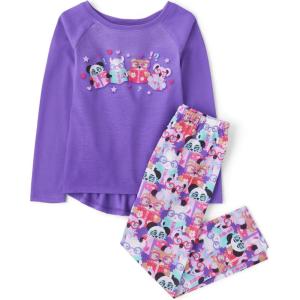 The Children’s Place girls Long Sleeve Top and Pants,2 Piece Pajama Set(Reading Buddies)