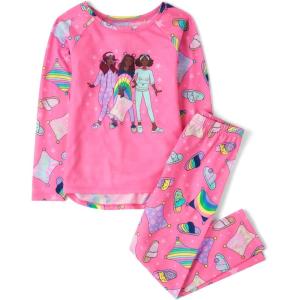 The Children’s Place girls Long Sleeve Top and Pants,2 Piece Pajama Set(Sleepover)