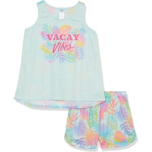 The Children’s Place girls Sleeveless Tank Top and Short 2 Piece Pajama Set(Vacay Vibes)