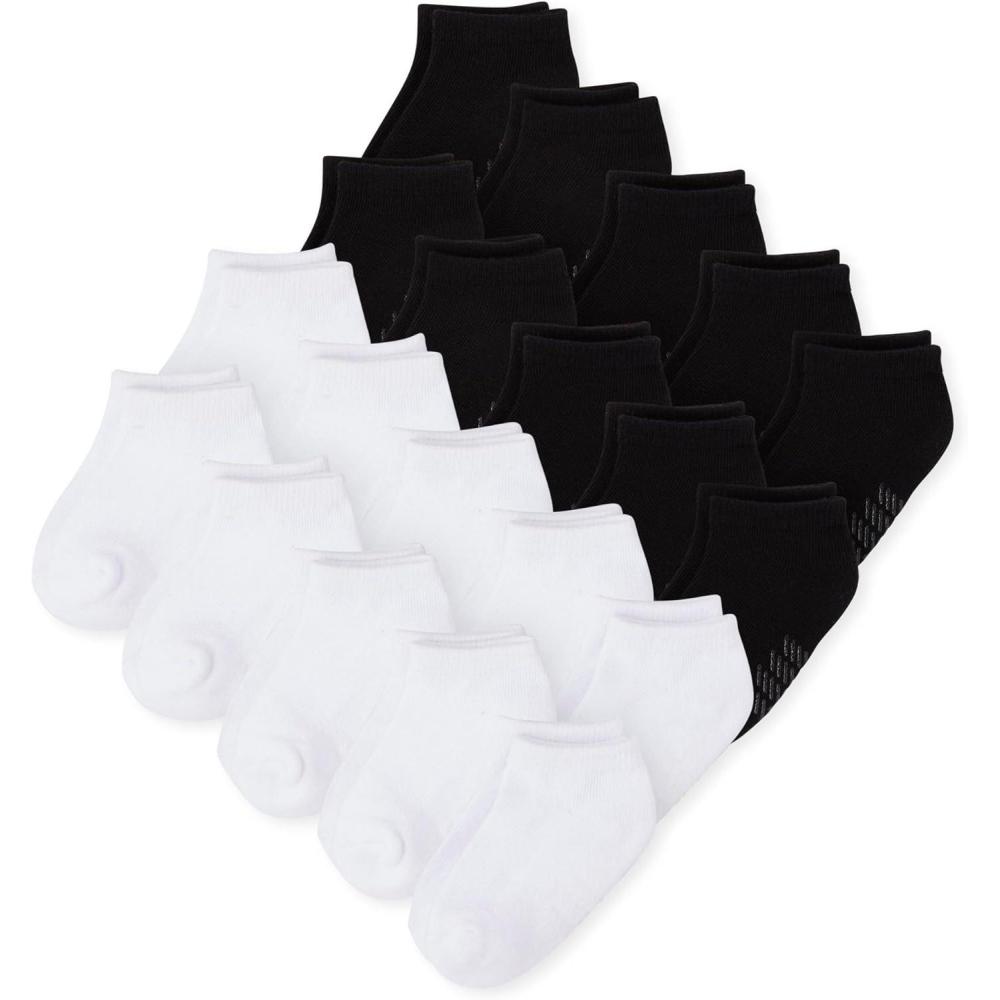 imageThe ChildrenS Place BabyBoys And Toddler Boys Ankle SocksBlackWhite 20pack