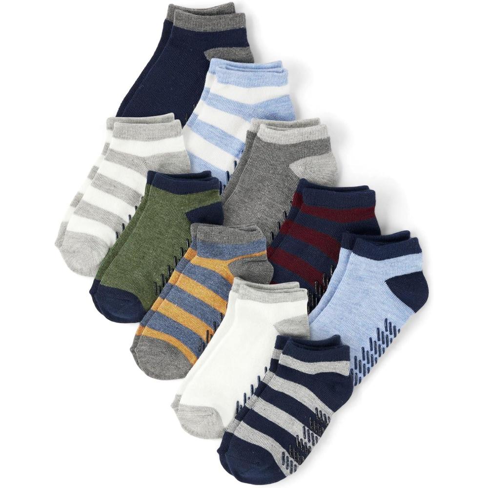 imageThe ChildrenS Place BabyBoys And Toddler Boys Ankle SocksMulticolor Stripe 10pack