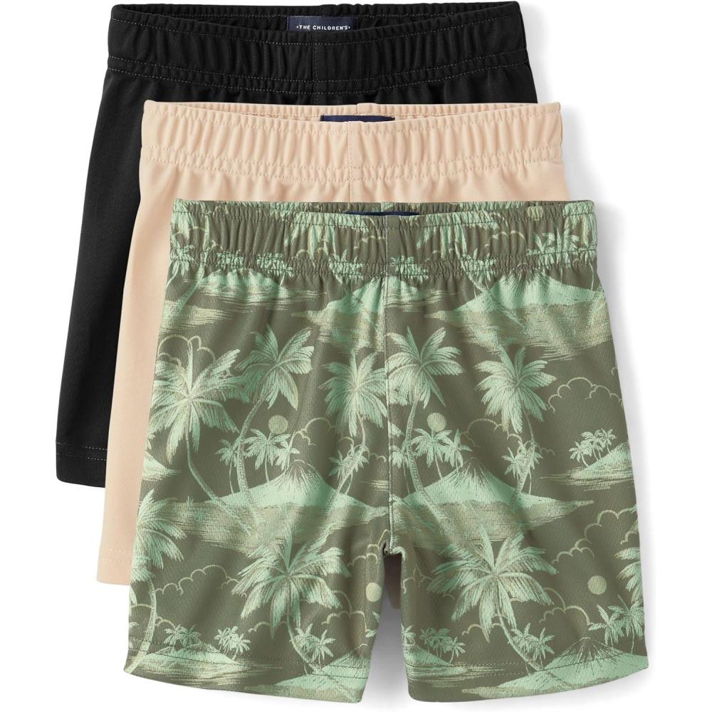 imageThe Childrens Place BabyBoys and Toddler Boys Athletic Basketball ShortsGreenwich 3pack