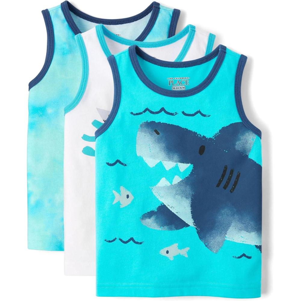imageThe Childrens Place Boys and Toddler Assorted Sleeveless Tank TopsSeagrove 3pack