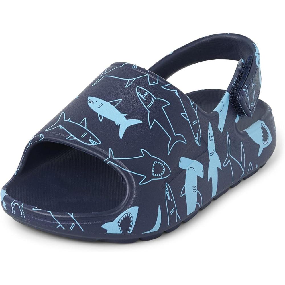 imageThe Childrens Place boys Baby Boysand Toddler Everyday Slide Sandals With BackstrapBlue Wave
