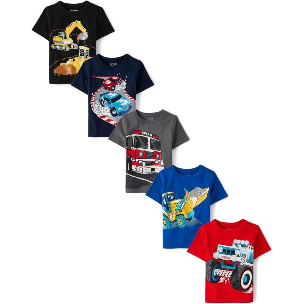 imageThe Childrens PlaceBaby Boysand Toddler Vehicle Short Sleeve Graphic TShirtsPopular Vehicles