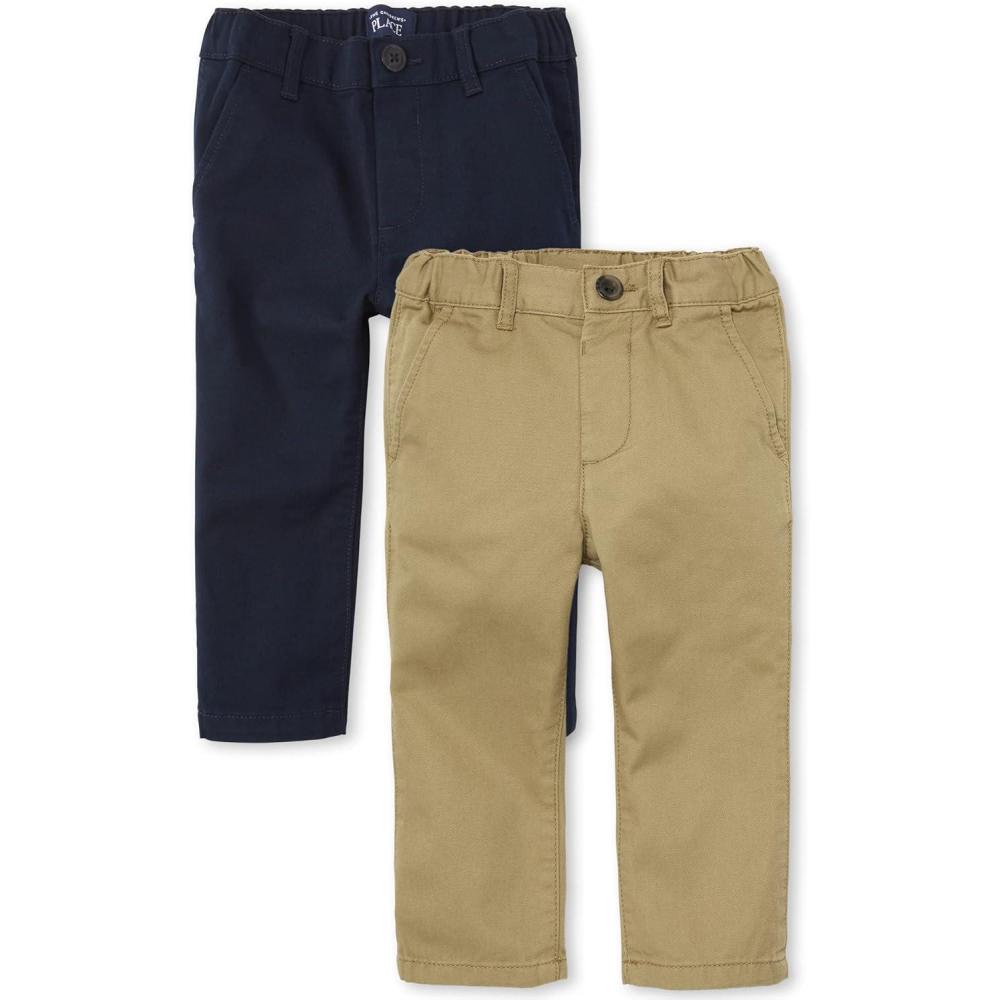 imageand Toddler Stretch Skinny Chino PantsTidalFlax 2pack