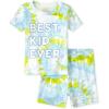 The Children’s Place Baby Girls’ and Toddler Tie Front Denim Pull On Shorts(Blue Tie Dye)