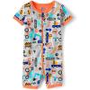 The Children’s Place baby-boys And Toddler Short Sleeve Zip-front One Piece Footless Pajama Snug Fit 100% Cotton(Construction Print)