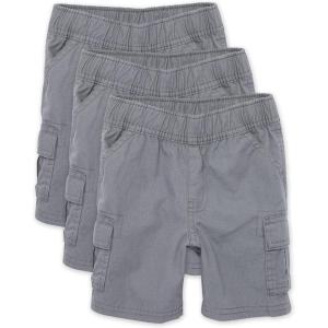 The Children’s Place Baby Boys’ Pull On Cargo Shorts(Storm 3-pack)