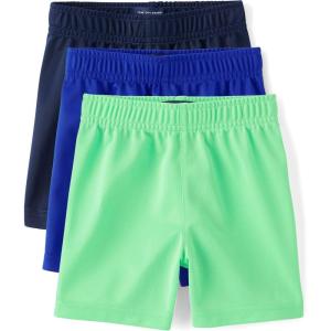The Children’s Place Baby-Boys and Toddler Boys’ Athletic Basketball Shorts(Wasabi 3-pack)