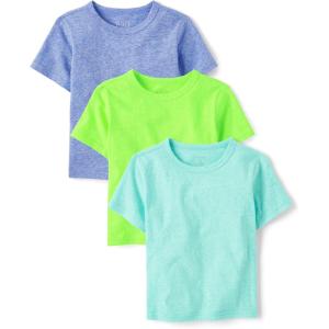 The Children’s Place Baby-Boys and Toddler Short Sleeve Crew Neck Tees(Blue 3-pack)