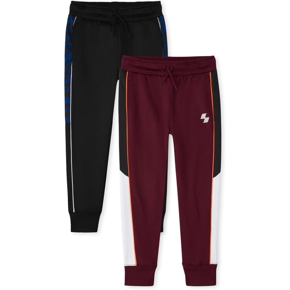 imageThe Childrens Place Boys Active Jogger PantsTidal Grey Stripe 2pack