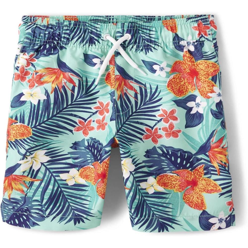 imageThe Childrens Place Boys Swim TrunksTropical Floral