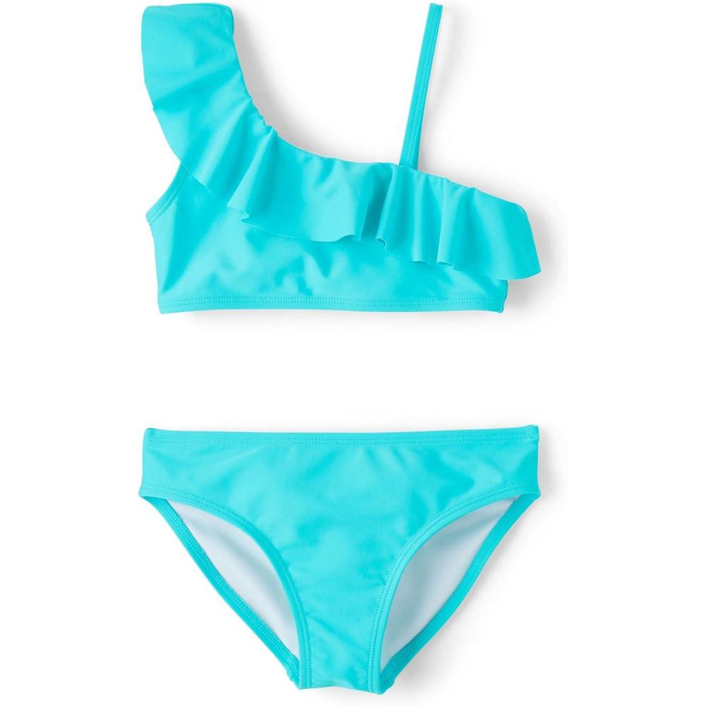imageThe Childrens Place Girls 2Piece Bikini SwimsuitTeal Ruffle