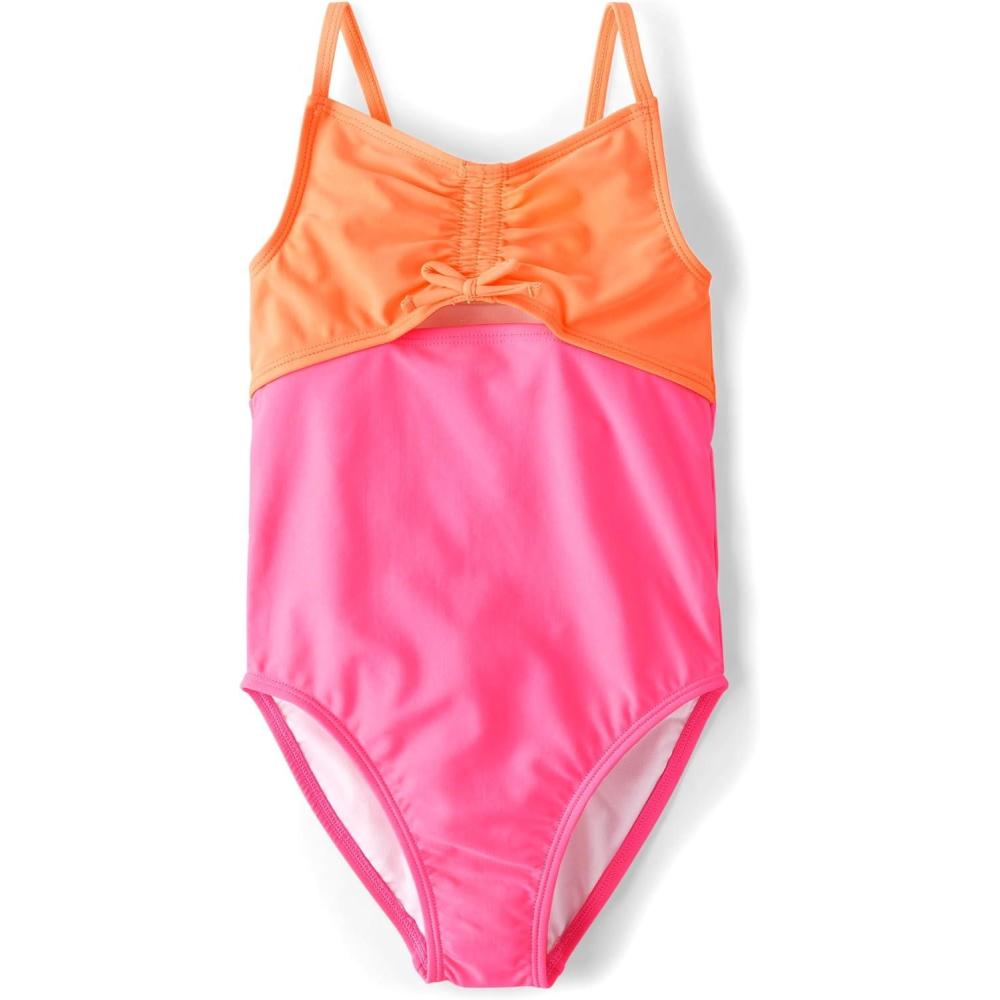 imageThe Childrens Place Girls One Piece SwimsuitPink Orange