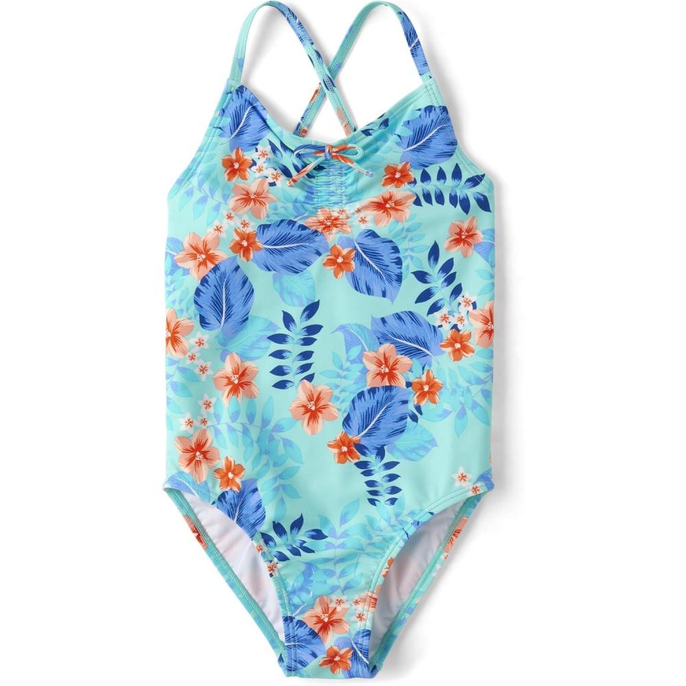 imageThe Childrens Place Girls One Piece SwimsuitTropical Mellow Aqua