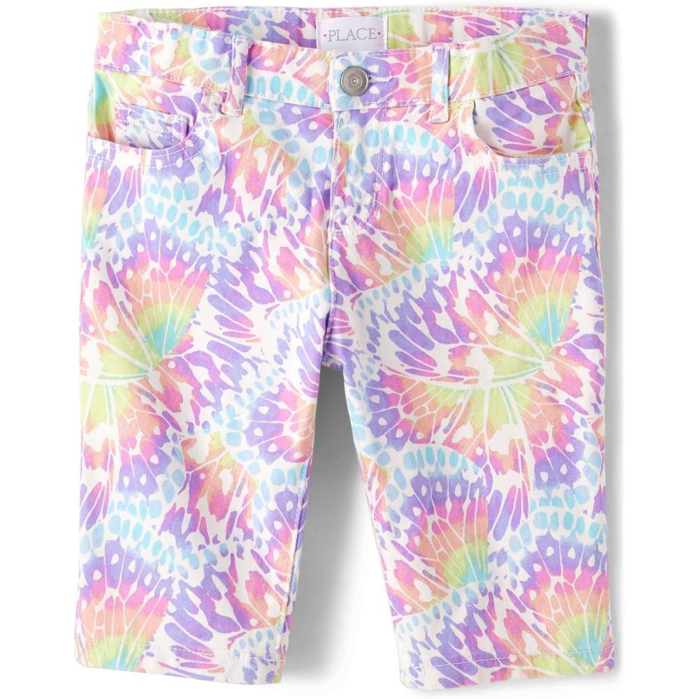 imageThe Childrens Place Girls Twill Skimmer ShortsLavender Swirl