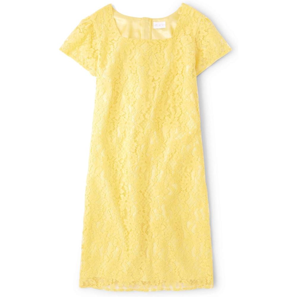 imageThe Childrens Place Womens Short Sleeve Holiday DressYellow Lace
