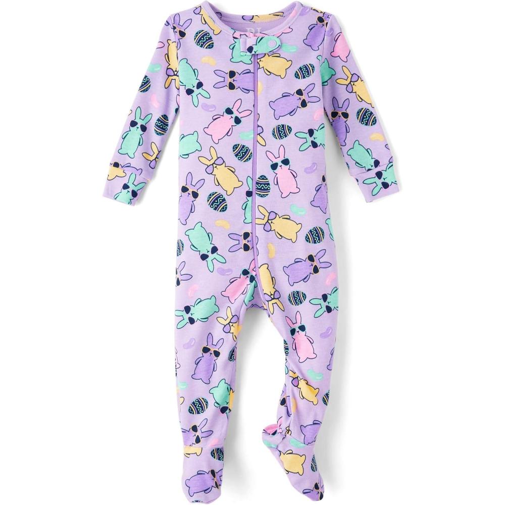 imageThe Childrens Place babygirls Easter Family Matching Snug Fit Cotton PajamasEaster Egg Hunt Purple