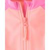 The Children’s Place Girls Long Sleeve Half Zip One Piece Rashguard Swimsuit(Pink Abalone)