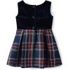 The Children’s Place,and Toddler Short Sleeve Dressy Dress(Navy Plaid)