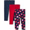 The Children’s Place Baby-Girls and Toddler Printed Leggings, Multipacks(Apples/Red/Blue Dot 3-pack)
