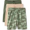 The Children’s Place Boys’ Performance Basketball Shorts 2 Pack(Tropical/Solid 3-pack)