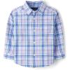 The Children’s Place Boys and Toddler Poplin Long Sleeve Button Down Shirt(Petal Purple Plaid)