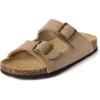 The Children’s Place boys Boys Casual Slip on Double Buckle Slide Sandals(Tan)