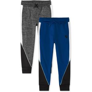 The Children’s Place Boys Active Jogger Pants(Blue/Grey Colorblock 2-pack)