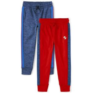 The Children’s Place Boys Active Jogger Pants(Red Side Stripe/Tidal Side Stripe 2-pack)