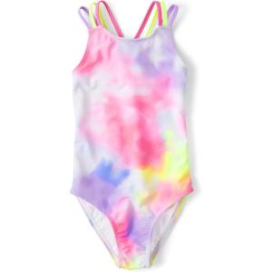 The Children’s Place Girls One Piece Swimsuit(Neon Tie Dye)