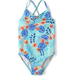 The Children’s Place Girls One Piece Swimsuit(Tropical Mellow Aqua)