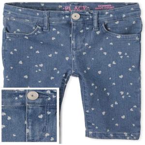 The Children’s Place Girls Twill Skimmer Shorts(White Hearts)