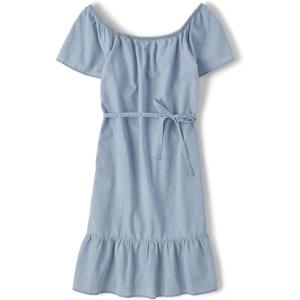 The Children’s Place Womens Short Sleeve Holiday Dress(Chambray)