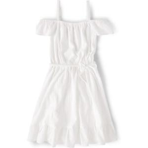 The Children’s Place Womens Short Sleeve Holiday Dress(Simply White)