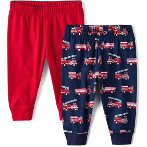 The Children’s Place baby-boys Cotton Pants(Firetrucks/Red 2-pack)