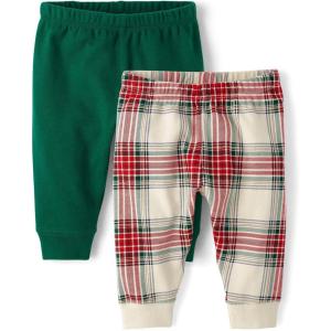 The Children’s Place baby-boys Cotton Pants(Green/Red Plaid 2-pack)