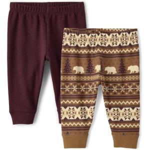The Children’s Place baby-boys Cotton Pants(Iced Coffee Fairisle 2-pack)