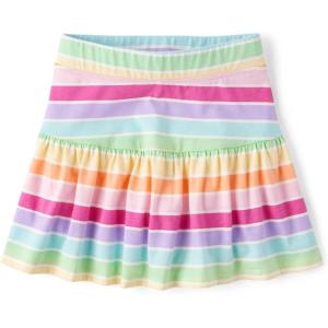 The Children’s Place girls Stretchy Waistband Skort(Candy Stripes)
